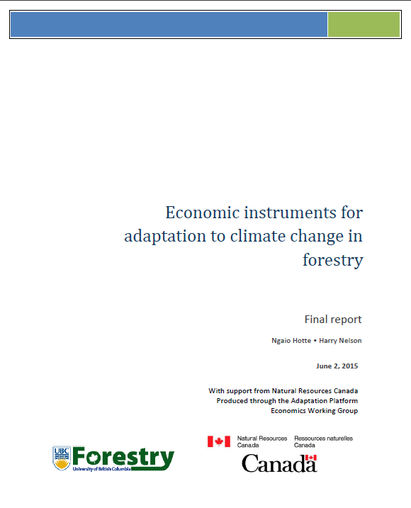 Economic Instruments for Adaptation to Climate Change in Forestry