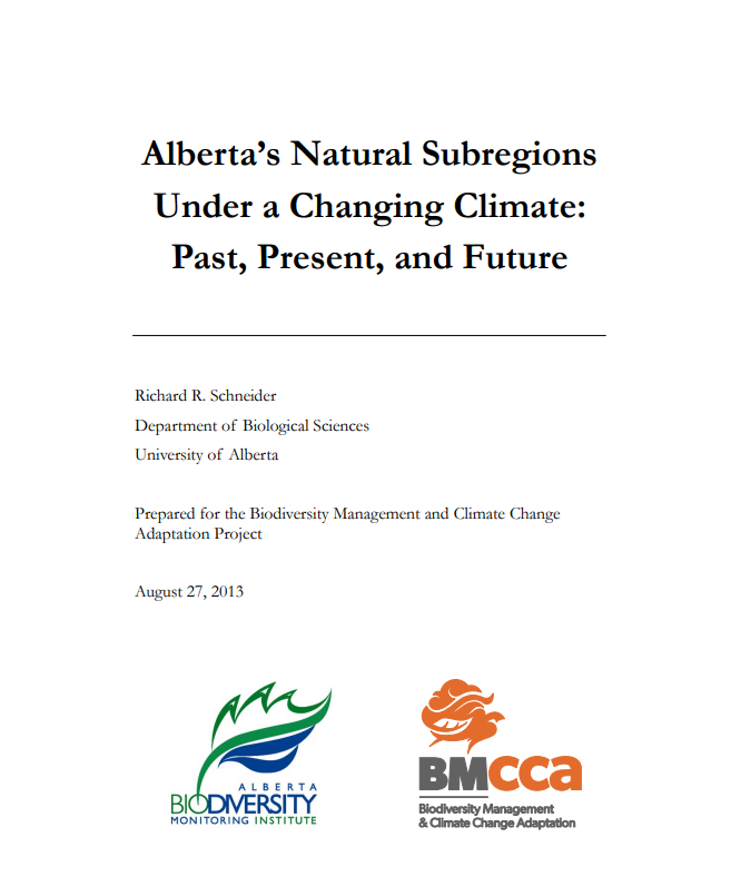 Alberta’s Natural Subregions Under a Changing Climate: Past, Present, and Future