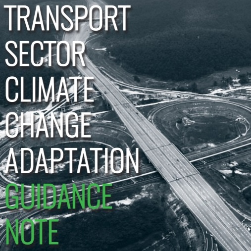 Cover page of Transport Sector Climate Change Adaptation Guidance Note: highway junction with little traffic